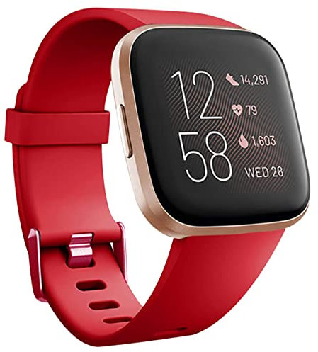 honecumi Cinturino Compatibile per Fitbit Versa 2 /Versa Donna Uomo Cinturino, Versa 2 Morbido Silicone Classico Regolabile Sportivo Cinturino Accessori Colorato Braccialetti,Piccolo/Rosso