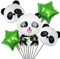 5-teiliges Panda-Luftballons-Set, große Panda-Mylar-Luftballons, grüne Stern-Luftballons für Geburtstag, Babyparty, Dschungel, Safari-Tiere, Mottoparty-Dekorationen, Zubehör für Panda-Geburtstagsparty