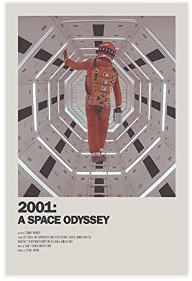 KOURT Minimalistisches Vintage-Poster 2001 A Space Odyssey Filmposter Leinwand Schlafzimmer Dekor Sport Landschaft Büro Zimmer Dekor Geschenk Rahmen: 30 x 45 cm