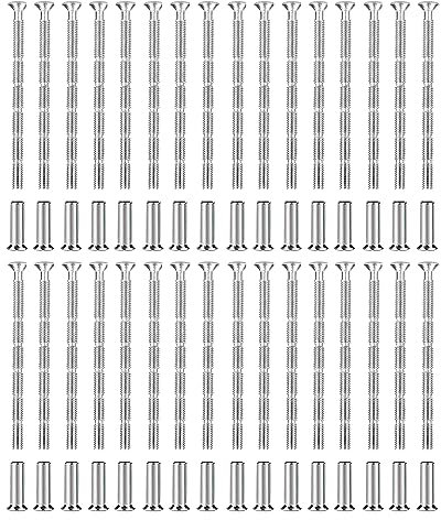 HOMEJOY 36 Piezas Tornillos Manetas Puerta M4 Tornillos de Conexión con Manguito Conexión de Manijas de Puerta para Tirador de Puerta Conectores de Muebles