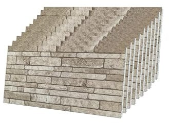 IZODEKOR 3D Wandpaneele Ziegeloptik Wandverkleidung Decke Fliesen Indoor & Outdoor DIY Küche Bad Schlafzimmer Steinoptik | Cream Dream, 10 Stück