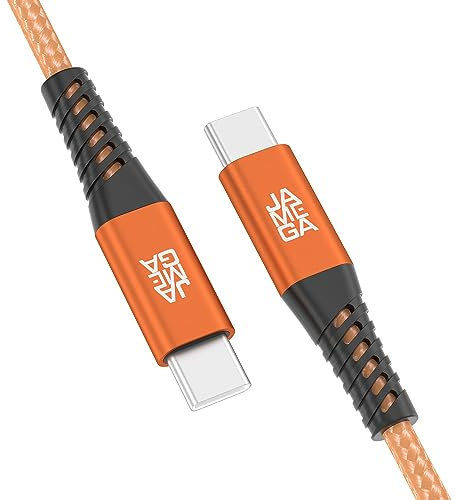 JAMEGA - USB Typ C Kabel Orange 3m | Ladekabel und Datenkabel Fast Charge Sync Stecker Kompatibel Mit iPhone 15 Pro Max, iPad Pro Air, Samsung, Macbook, Tablets, Huawei uvm.