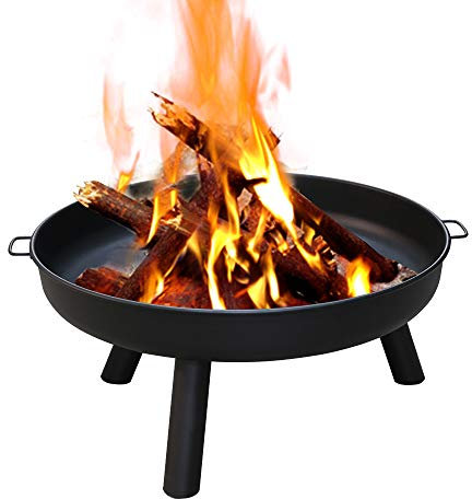 Sonnewelt Feuerschale Ø75 cm,Feuerschale für Draußen mit Griffen-Feuerschalen für Balkon Hof Wiese Wald Kamin Terrasse Camping