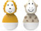 Matchstick Monkey Badezeit Baby Antimikrobielles Baby Badespielzeug Badewackel Wackelfiguren - sensorisches Lernen - leicht zu greifen - 2er Set - ab 12 Monaten Giraffe & Löwe