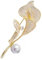 Brosche 2 Stück Calla Lilie Brosche Damen Corsage Anstecknadel Für Abendkleid Smoking Formelle Kleidung Gold