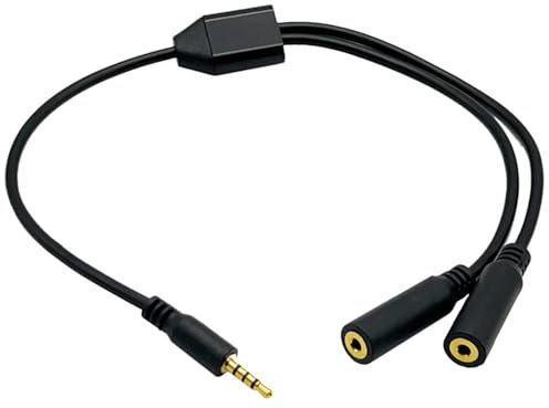 innov8 2.5mm Male to Dual 2.5mm Female TRRS Y Splitter Audio Microphone Extension Cable