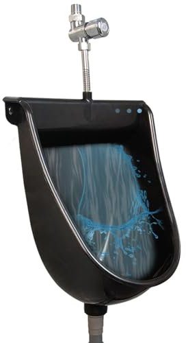 Wandmontage Plastik Urinals Urin -Diverter Für Männer, Einfache Urinals Effizienz Auswaschung Urinal Öffentliche Toiletten, Wasserlose Urinale Mit Schlauch,Temporäres Urinal,Schwarz,Concealed