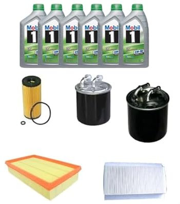 AOQ - KIT TAGLIANDO 4 FILTRI+6 OLIO MOB.1 COMPATIBILE CON MERCEDES B CLASSE A W169 CLASSE B W245
