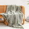 HORIMOTE HOME Ultra Soft Fleece Throw Blanket, Light Weight Warm Sherpa Throw with Tassel, Green Reversible Boho Blanket for Sofa, Couch, Bedroom,Travel, 127x152cm