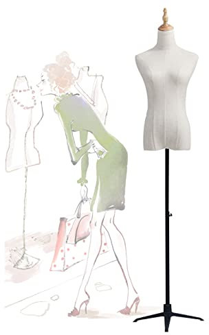 Schneiderpuppen-Schaufensterpuppen-Torso, Schaufensterpuppen-Ständer, weiblicher Schaufensterpuppen-Torso, Halbkörper-Schaufensterpuppe ohne Kopf, bewegliche Schaufensterpuppe mit Metallständer,