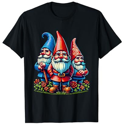 White Bearded Garden Gnomes Enchanting T-Shirt