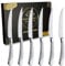 DAFFODILY® Ensemble de couteaux à steak Signature Coffret cadeau, Couteau cuisine élégant, Couverts de table, Vaisselle et arts de la table pour une expérience de luxe (Argenté, Couteaux à steak-6 PC)
