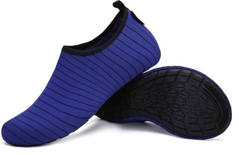 SAGUARO Badeschuhe Herren Wasserschuhe Damen Schwimmschuhe Aquaschuhe Schnell Trocknend Strandschuhe Surfschuhe Leicht Neoprenschuhe Wassersportschuhe Tauchschuhe Marineblau Gr. 46/47 EU