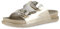 VAN HILL Damen Pantoletten Flach Schnallen Trendy Schuhe 214832 Gold Nieten 37