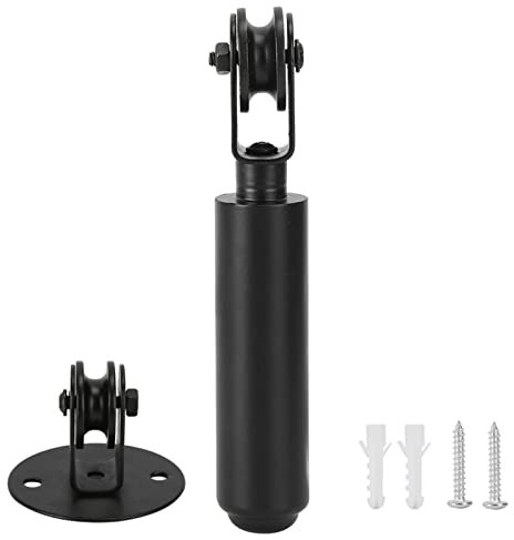 Chandelier Pulley, Black Pulley Wheel Pendant Lamp Wire Pulley Bearing Rod Adjustable DIY Industrial Chandelier Mount for Pedant Lights, Ceiling Fan Light