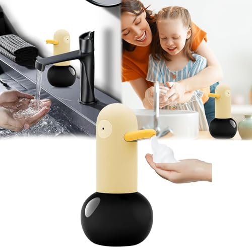 Dispensador De JabóN AutomáTico, 400 Ml JabóN De Pato Amarillo De Dibujos Animados Dispensador De JabóN EléCtrico Dispensador De JabóN con Sensor Sin Contacto para BañO Encimera Cocina