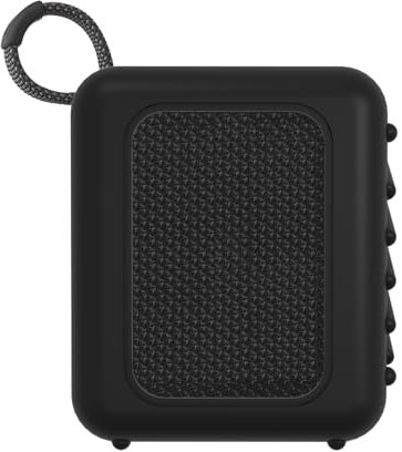 Geekria Silicone Speaker Case Cover Compatible with JBL GO 4 Case, Protective Soft Skin, Replacement Portable Speakers Travel Carrying Sleeve with Keychain Hook (Black)