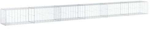 Makastle Lit Surélevé à Gabion Métal Galvanisé, Gabion pour Pierre, Cage en Métal, Panier à Pierre, Lit Surélevé à Gabion Jardinière à Gabion, Décoration de Jardin, 600x50x50 cm