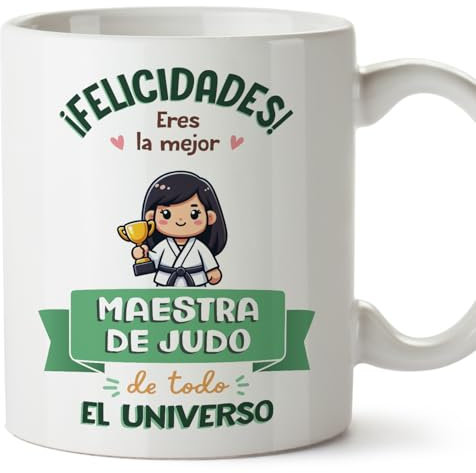 MUGFFINS Tazas para MAESTRA DE JUDO mujer - En Español - Mejor Universo Trofeo - 11 oz / 330 ml - Regalo original y divertido