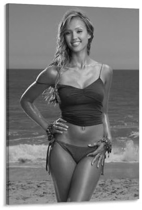 SANWYA Poster, berühmte Schauspielerin Jessica Alba, 3 Poster, dekorative Gemälde, Rahmen-Stil, 60 x 90 cm