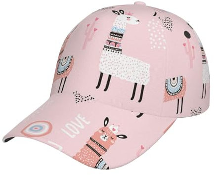 Vuoongt Lama.Print Baseball Cap Hip Hop Unisex Hüte Verstellbares Visier Sport Golf Cap Hat mit Snapback Outdoor Schwarz, Schwarz, Einheitsgröße