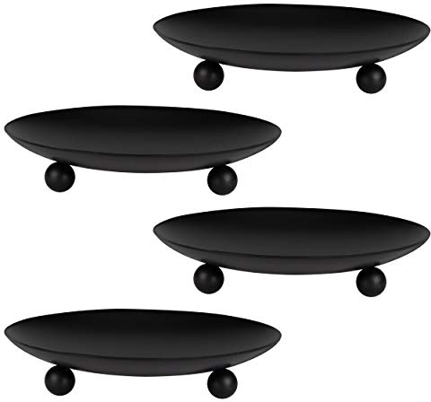 Kerzenständer Kerzenhalter Eisen Kerzenplatte Stumpenkerzenhalter, Dekorative Stumpenkerzenplatte Standfuß Kerzen Ständer für Stabkerze, LED & Wachskerzen, Räucherkerzen, Spa, Hochzeiten (4 Sätze)