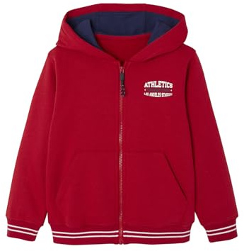 Vertbaudet Jungen Sportjacke mit Kapuze und Recycling-Polyester rot 152