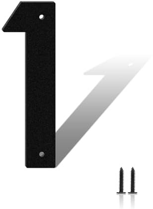 Höhe 20cm Hausnummer,wetterfest pulverbeschichtete Türnummer,Hausnummernschild aus massivem Stahl,schwarz lackierte Hausnummer für Ladenbeschilderung,Briefkasten,Garten,Hotel(1)