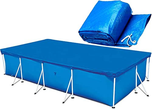 WINOK Cubiertas de piscina para piscina de 221 x 150 cm, lona solar para piscina de metal y marco prisma, lona protectora de polietileno, impermeable y resistente al polvo