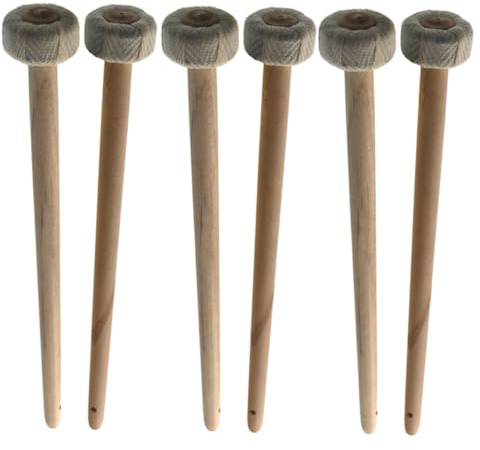 Abaodam Schlagzeugstöcke aus Holz für Anfänger und Erwachsene, Schlagzeugstöcke für Gong und Drums, Musikinstrument-Zubehör, 6 Stück