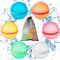 Skeufy Wiederverwendbare Wasserbomben 6 Stück & 1 Mesh Bag, Magnet Selbstschließend Wiederverwendbar Schnell Wiederbefüllbare Silikon Wasserbomben Für Wasserschlachten, Familienaktivitäten