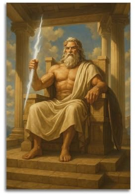 DSJXJZ Religiöse griechische Mythologie, Zeus-Statue, dekoratives Gemälde, Leinwand, Wandposter und moderne Familienschlafzimmer-Dekoration, 30 x 45 cm