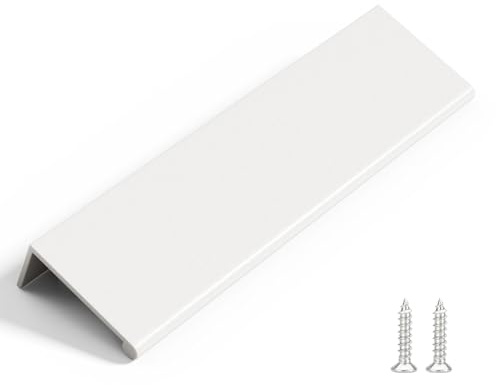 Rergy 10 Stück Möbelgriffe Weiß 160mm Löcherabstand Schrankgriffe Versteckte, Versteckte Griffe für Küchenschränke, Schlafzimmer, Wohnzimmer Griffleiste Aluminium