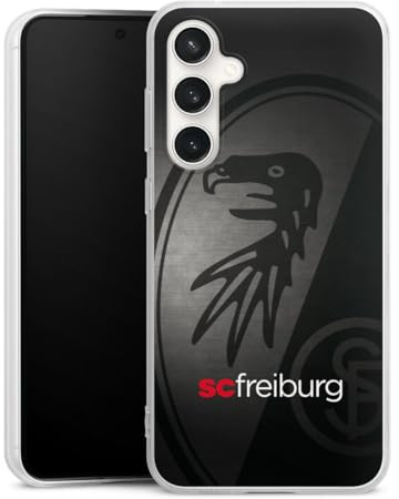 Silikon Hülle kompatibel mit Samsung Galaxy S 23 FE Case transparent Handyhülle SC Freiburg Offizielles Lizenzprodukt Metallic Look