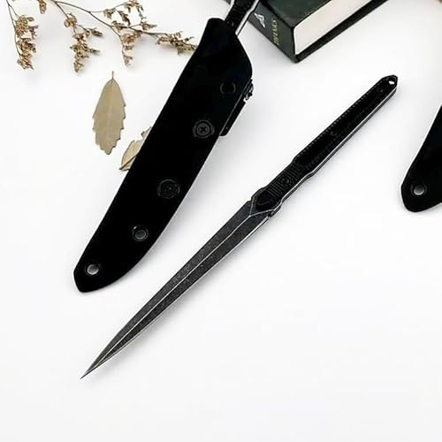 Generisch Outdoor Messer Feststehende Klinge mit Kydex Scheide, hergestellt aus 8Cr13MoV Stahl, Full-Tang Survival Messer mit Aluminum-Griff, Geschenk für Männer (Schwarz)