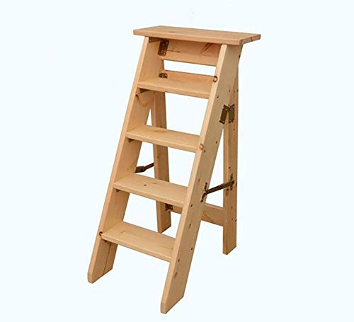 LISHEUK Tragbarer Tritthocker – 5-stufige Klappleiter, multifunktionaler Hocker für Dachboden, Regal und kleine Räume – Verstärktes Leichtbau-Design für einfache Handhabung