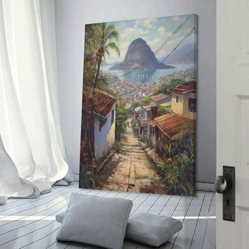 POLIUAWS Rio de Janeiro Schönheit Wandbild für Schlafzimmer, Wohnzimmer und Badezimmer Dekoration Leinwandbild 12x18 Zoll (30x45cm)