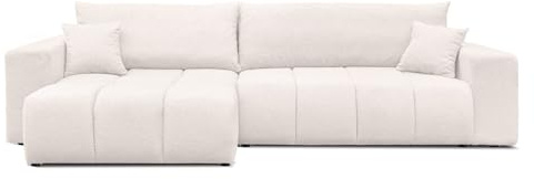 IDOHOME Ecksofa mit Schlaffunktion und Bettkasten 278 x 145 cm | 278 x 145 cm, Hoher Sitzkomfort, Flexible Ottomane, Wohnen und Schlafen, Integrierter Bettkasten