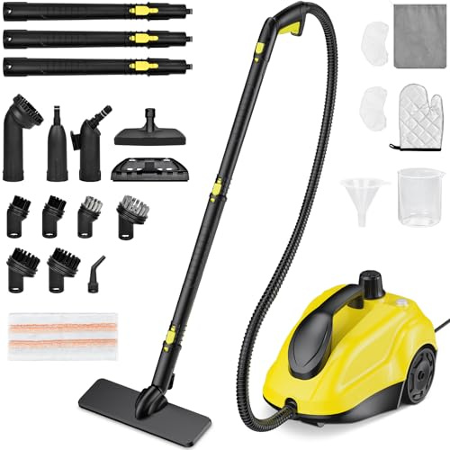 Steam Cleaner,Handheld Steam Cleaner 2000W 2L Tank Hand held Steamer for Cleaning with 2.5m Power Cord 23 Accessories for Floor,Window,Carpet,Sofa,Bathroom,Car