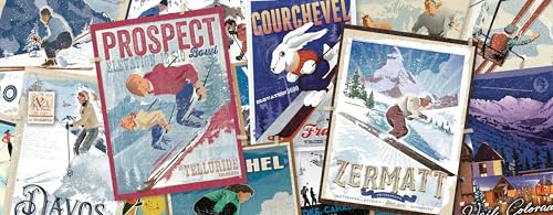 Ravensburger Puzzle 12001389 - Vintage Ski-Poster - 1000 Teile Panorama Puzzle für Wintersport-Freunde ab 14 Jahren