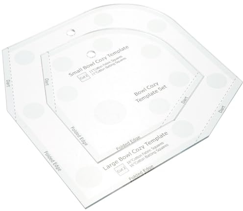 Zerodeko Acrylic Bowl Cozy Template Ruler 6-inch Small Sewing Patchwork Stencil for DIY Bowl Wraps and Quilting Crafts