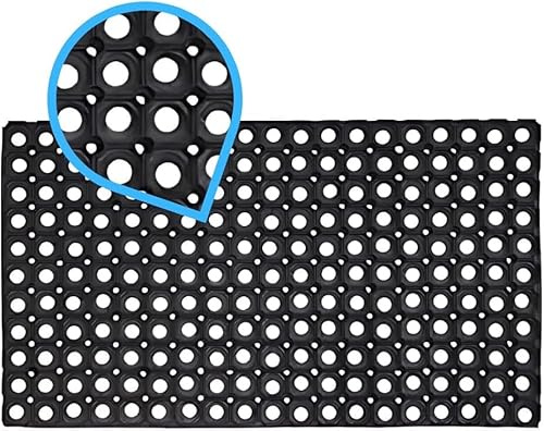 Trendi Hollow Rubber Mat – Grass Protection & Safety Flooring for Playground, Pool Decking & Garden – Non-Slip Heavy-Duty Lawn Drag Mat (60x90)