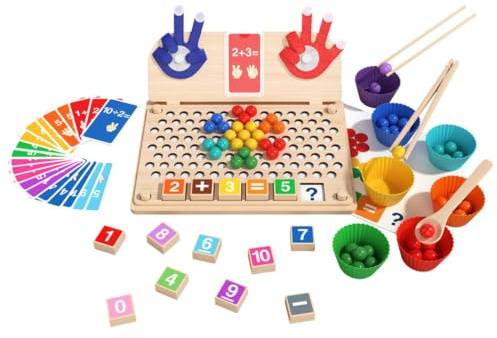 sszxmy Perlenzähl-Mathematikbrett, Fingerhand-Puppen-Arithmetikspiel