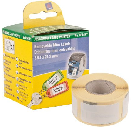 Avery Zweckform, R5018, Kennzeichen-Etiketten, wiederablösbar, 38, 1 x 21, 1 mm,