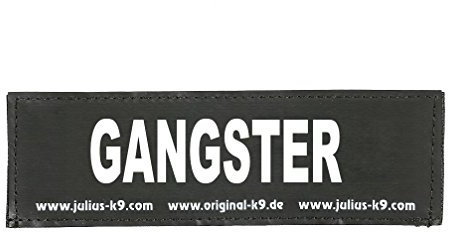 JULIUS K-9 Klettaufschrift, Gangster, klein, Schwarz