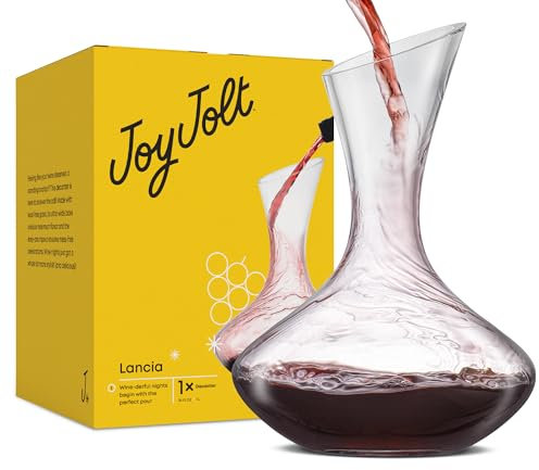 Joyjolt lancia soffiato a mano in vetro di cristallo al piombo decanter per vino rosso vino caraffa 1.530,9 gram