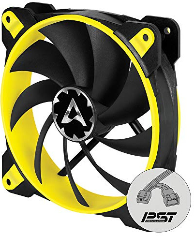 ARCTIC BioniX F120 - 120 mm Gaming Gehäuse-Lüfter mit PWM PST, Case Fan mit PST-Anschluss (PWM Sharing Technology), Reguliert RPM synchron, 200-1800 U/min. - Gelb