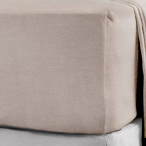 Extra tiefe Spannbettlaken aus 100 % gebürstetem Baumwoll-Flanell, 40 cm tief, in 12 Farben, beige, Super King
