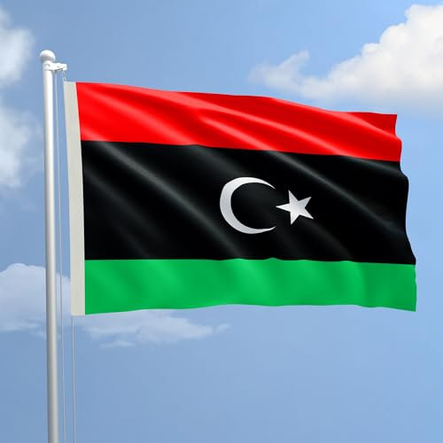 AL PRODUCTION Bandiera in Tessuto Nautico Misura 100x150 Libia