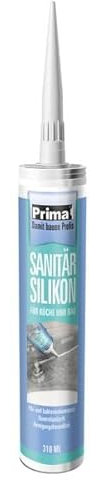Prima Sanitär-Silikon 310 ml - weiss - speziell zum Abdichten im gesamten Sanitärbereich